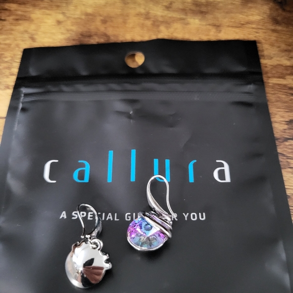 Callura Vitrail Light Wrapped Drop Earrings W Swarovski Crystals,Purple/Blue, 1" - Picture 11 of 16